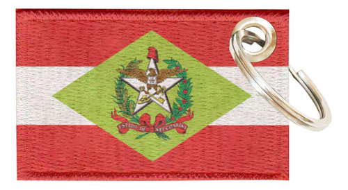 Chaveiro Bordado Bandeira Santa Catarina 5,5x3,5 Sublimado