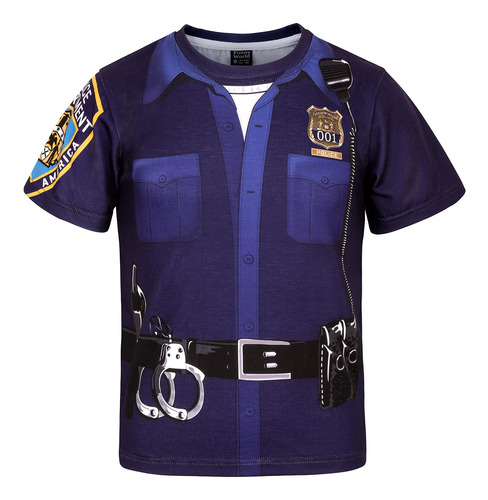 Funny World Kids Disfraz De Policía Camisas De Halloween Par