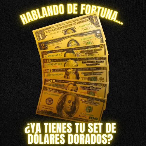Billetes Dolares Realista Tipo Dorado Set 7 Uni Utileria