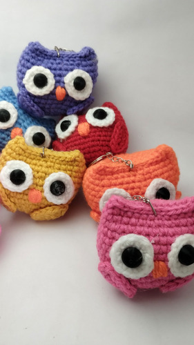 Buho De La Suerte Crochet - Amigurumi 6cm Llavero Varios