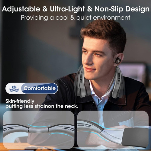 - Ventilador De Cuello Recargable Sin Aspas 4 Usb De 4000