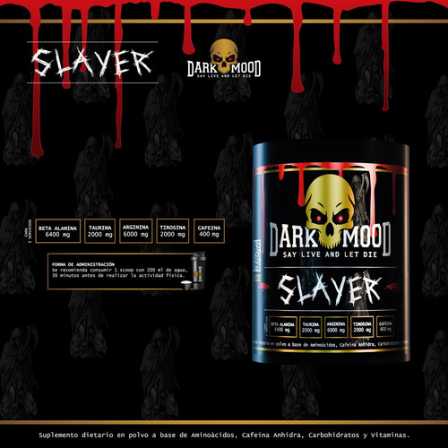 Slayer - Dark Mood - Pre Entreno (300gr) Frambuesa