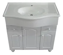Comprar Vanitory Colonial De 80 Cm - Laqueado Blanco Con Mesada Marmolina - Patas Pvc - Lomas De Zamora - Estilo Acqua Baños Y C