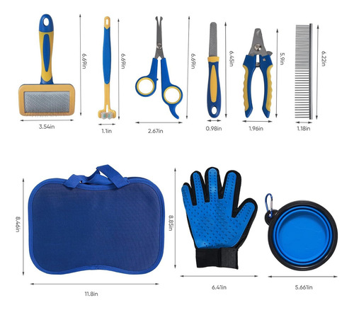 Set De Cepillos Para Depilar Perros Y Gatos, Set De Aseo