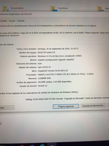Notebook Acer Spin 3, Intel Core I7, 12 Gb De Ram, 1 Tb