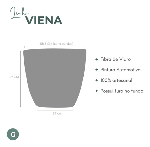 Vaso Fibra De Vidro Estilo Vietnamita 57cm + Com Prato