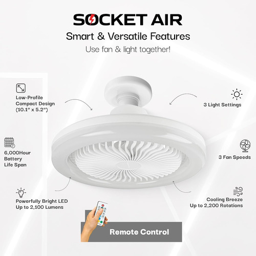 Campana De Luz Para Ventilador De Techo+conector Howell Air