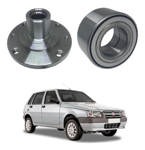 Cubo Roda Dianteira + Rolamento Fiat Uno Furgoneta 2003/2004