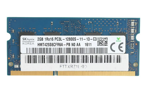 Memoria Ram Sk Hynix 2gb 1rx16 Pc3l-12800s Para Pórtatil