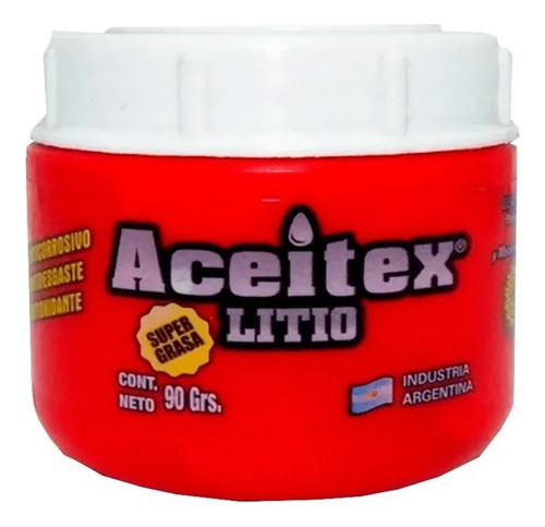 Grasa De Litio Roja Aceitex X 500 Gr Ideal Bujes Poleas Ejes