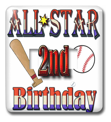 3drose All Star 2.° Cumpleaño Beisbol Bate Beisbol: Cubierta