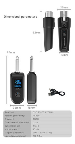 Transmissor Xlr Sem Fio De Microfone Sem Fio Cristalino