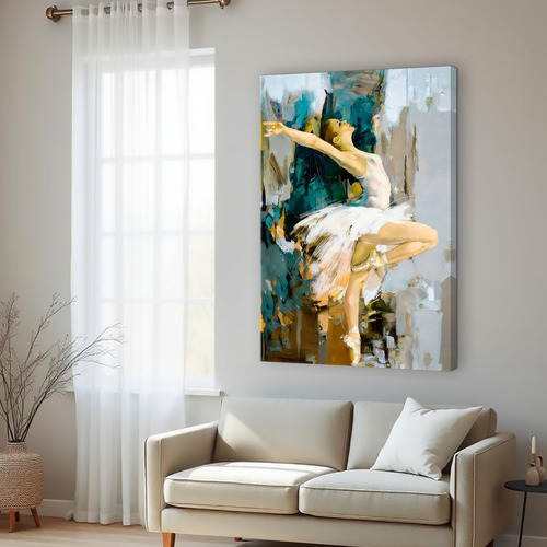 Cuadro Decorativo Grande Bailarina Ballet Abstracto 120x80 Ballerina