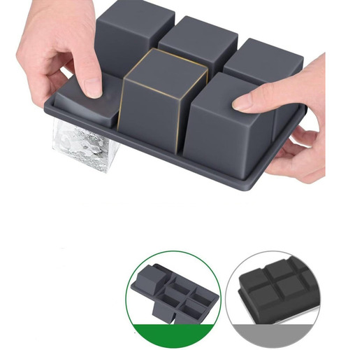 . Molde For Cubitos De Hielo De Silicona De 6 Compartimentos