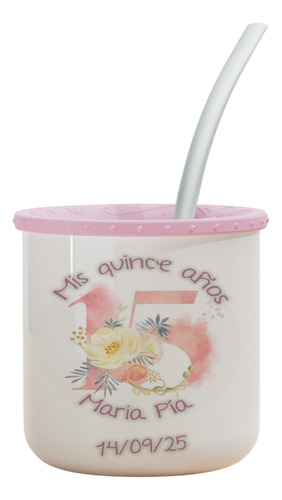 Mates De Plástico Encastrables Personalizados Souvenir Mate Blanco Mis Quince Part 1