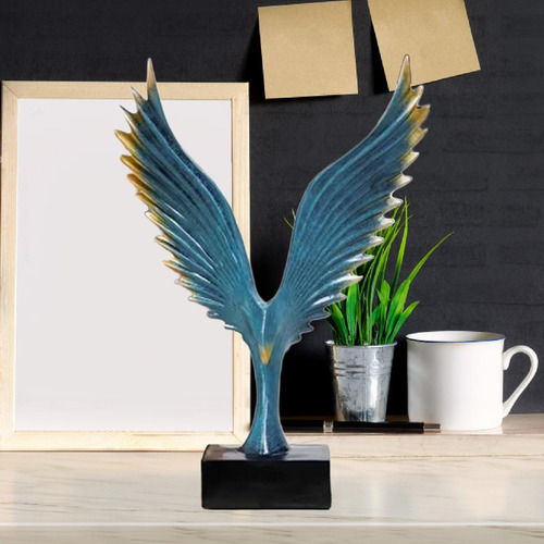 Eagle Statue Bird Figurine Desk Figura De Decoración Azul