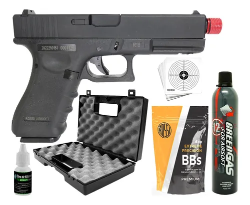 comprar Kit Pistola Glock Airsoft R18 Blowback Green Gás Híbrida 6mm