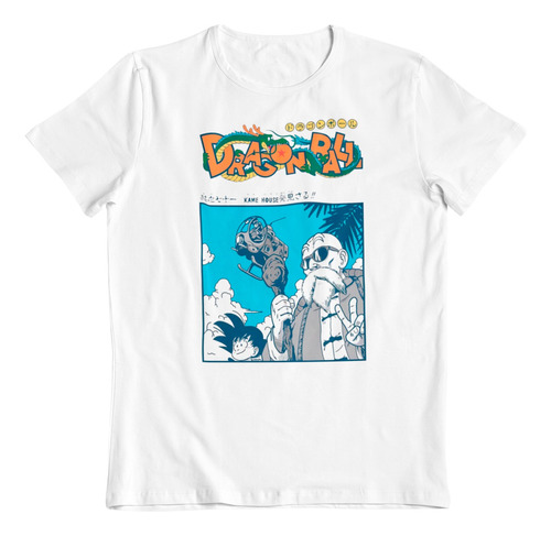 Polera Blanca Algodon Dtf Maestro Rochi Dragon Ball Anime