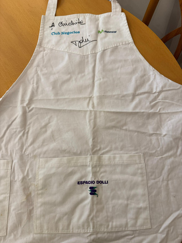 Delantal Cocina Regalo Para Chef Firmado Por Dolli Irigoyen Blanco Algodón (Usado)