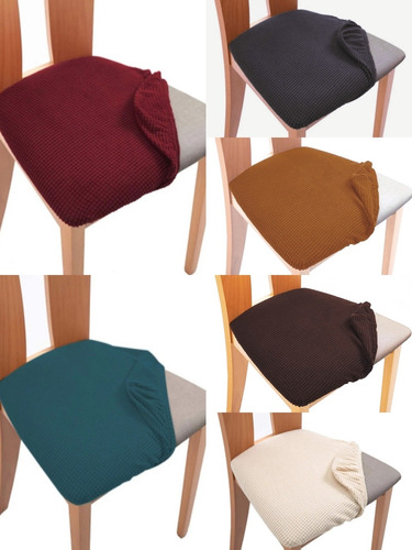 Funda De Asiento Para Silla Adaptables X 6 Color A Elección