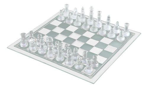 El Juego De Ajedrez De Cristal Incluye Tablero Los 20x20cm