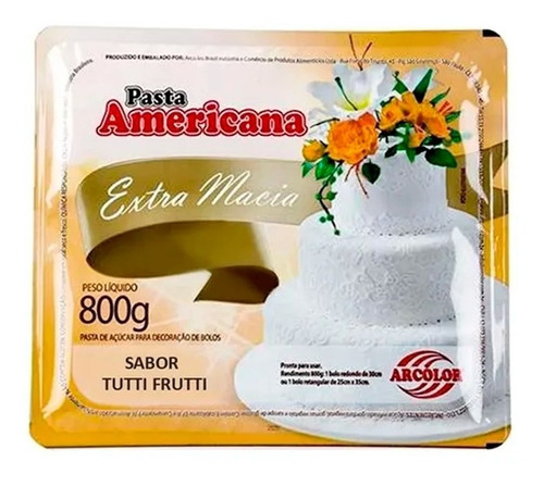 Pasta Americana Branca Sabor Tutti-frutti - Arcolor