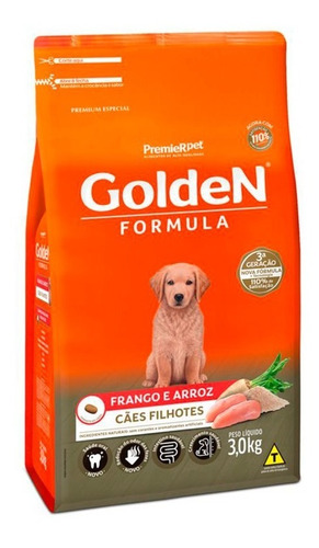 Ração Golden Formula Cães Filhotes Frango E Arroz 3kg