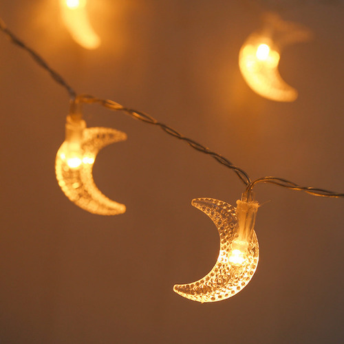 Colgante De Luna De Plástico Con 20 Luces Led