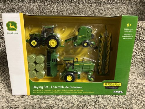Set 1/64 Ertl John Deere Haying Set 7r 250 - A Pedido_exkarg Verde