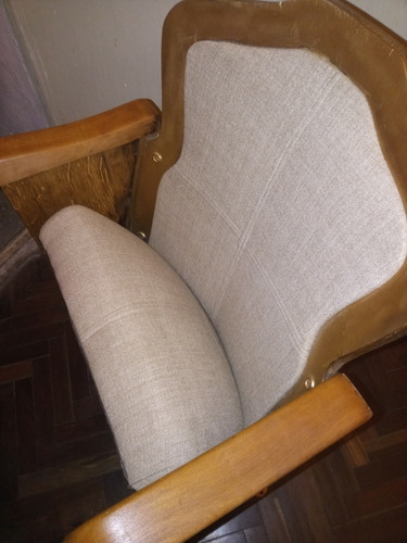 Antigua Butaca De Cine Roble Hierro Fundido Impecable (Usado)
