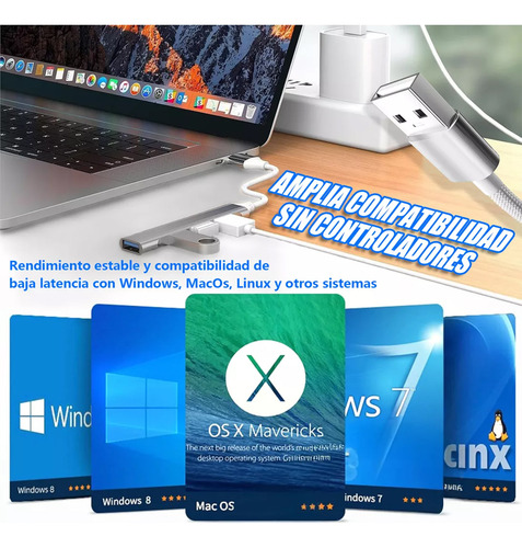 Hub Adaptador Multi-puerto Delgado De 4 Puertos Usb 3.0