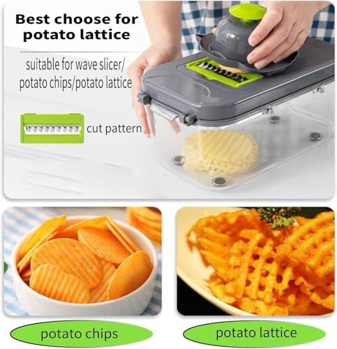 Cortador De Verduras Miibox 22 En 1 Con Recipiente Para Pica