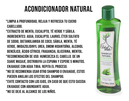 Imagen 4 de 10 de Shampoo Orgánico Arbol Verde Limpia Frutal Pera Relaja 500ml