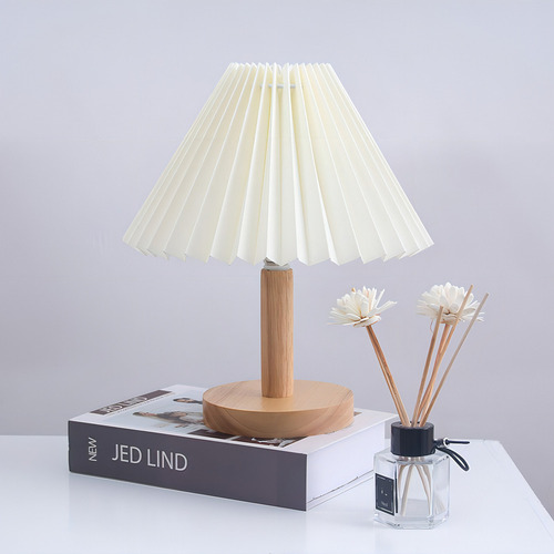 Set De 2 Lámparas De Mesa Buró Madera Estilo Minimalista