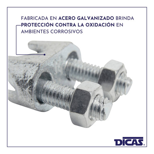 Abrazadera Candado Grampa Para Cable Acero 8 Mm 100 Unidades