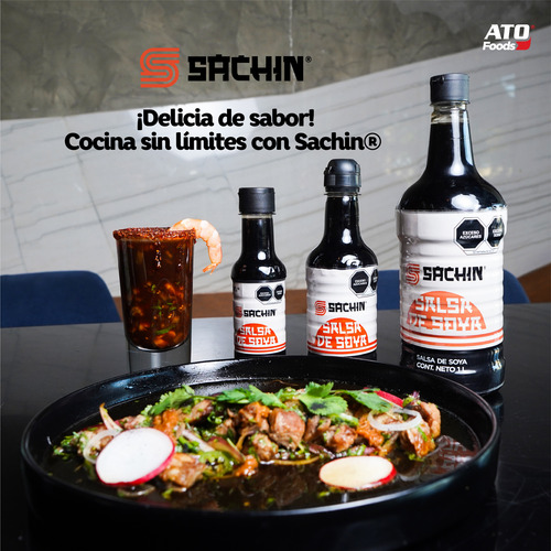 Salsa De Soya Sachin Ato Foods Pack 2 Pzas Con 355ml C/u