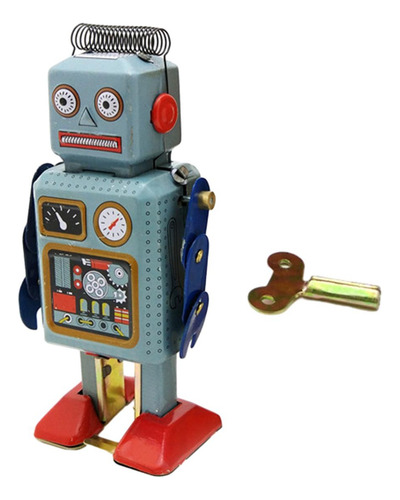 Juguete De Hojalata De Cuerda, Robot Que Camina, Juguete De
