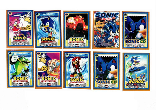 Kit 25 Pacotinhos Sonic = 100 Cartinhas Para Brincar Cards