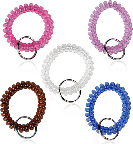 Paquete De 5 Pulseras De Espiral De Primavera De Colores Lla