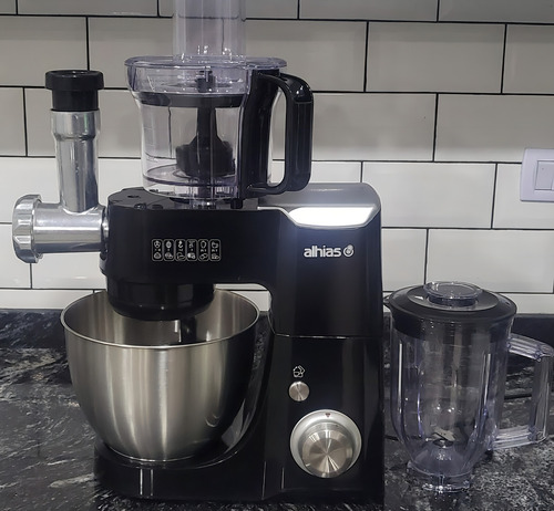 Batidora All In One Picadora Procesadora Licuadora Alhias Aeb-106 N Negro 50 Hz X 60 Hz