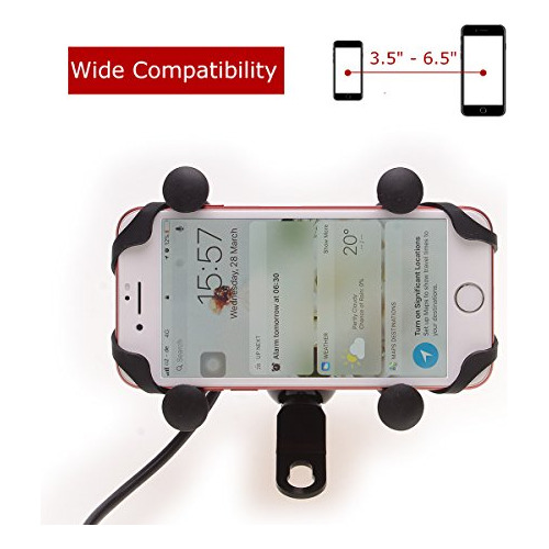 Goodway Motocicleta Soporte Para Telefono Impermeable Usb °