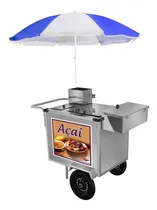 Comprar Carrinho De Açaí Inox Guarda Sol E Rodas Pneumáticas Cefaz