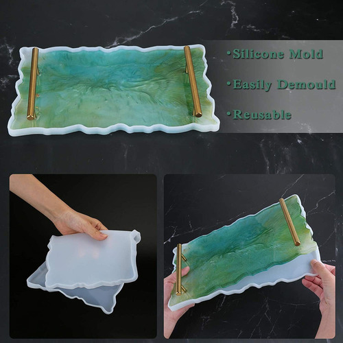 Bandeja De Molde De Resina Silicone Com 6 Alças Da Bandeja