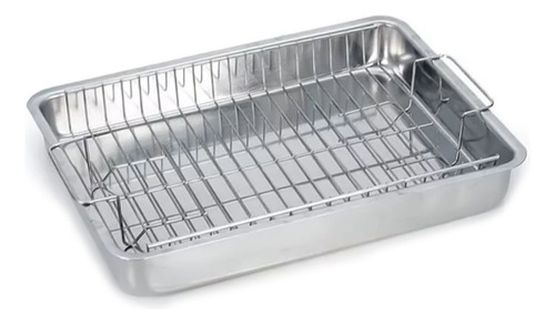 Asadera Rectangular De Aluminio Con Rejilla