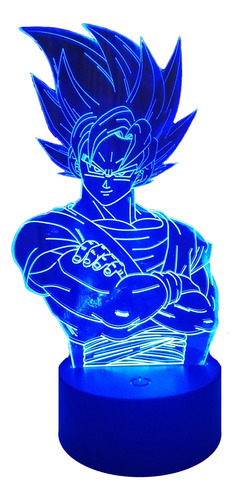 Goku Dragón Ball Z Lámpara Led 3d 7 Colores En Uno