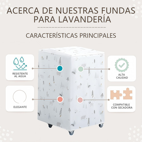Funda Para Lavadora Impermeable A Prueba De Polvo O Secadora Adecuado Para Tapa Abatible Colores Aleatorios