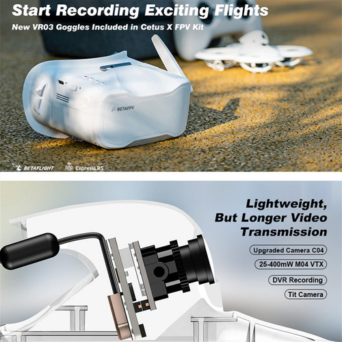 Cetus X Dron Transmisor De Radio Vr03, Gafas Fpv Cámara