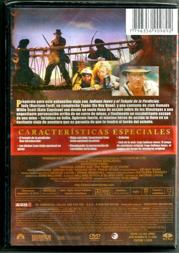 Dvd Indiana Jones Y El Templo De La Perdición. Nuevo Sellado