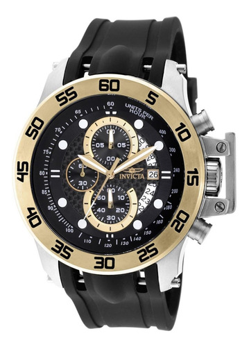 Reloj Invicta 19253 Negro Hombres Color de la correa Dorado Color del bisel Dorado