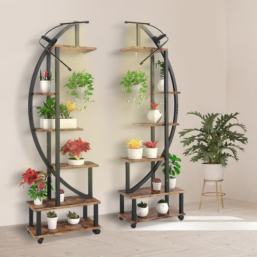 Homegroove 2 Soportes De Metal De 6 Niveles Altos Para Plan.